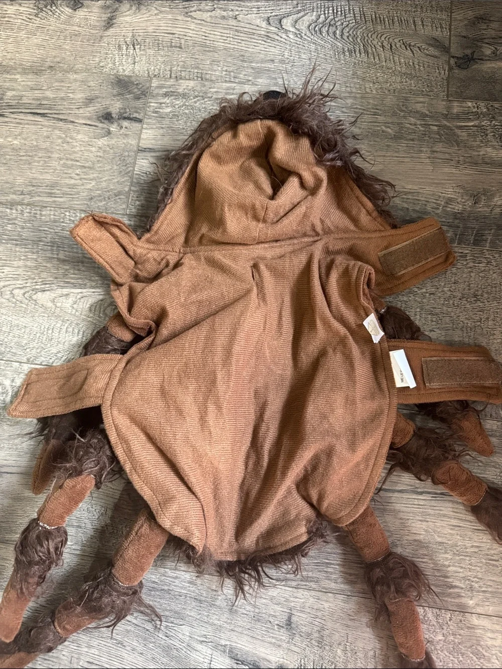 Plush Brown Furry Spider Dog Costumewith Light-Up Eyes